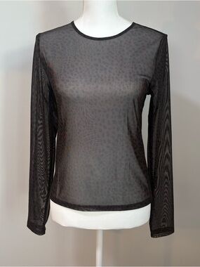 Gap Sheer Mesh Animal Print Top Women’s Medium Y2K Minimalist Stretch